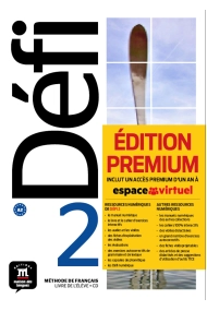 Coberta de Defi 2 Livre de l eleve A2  CD audio code Premium un an Niveau A2