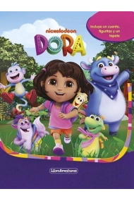 Cover von Dora. Libroaventuras. Incluye un cuento, figuritas y un tapete